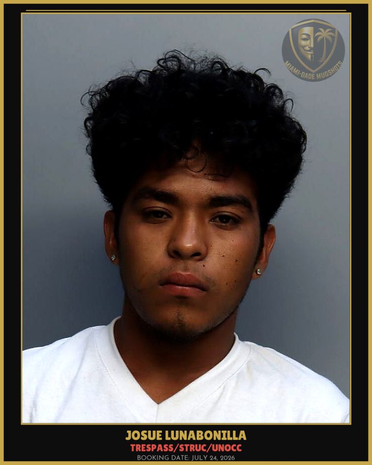 Lunabonilla Josue Alberto Arrested – TRESPASS/STRUC/UNOCC – Miami-Dade County (July 24, 2026)