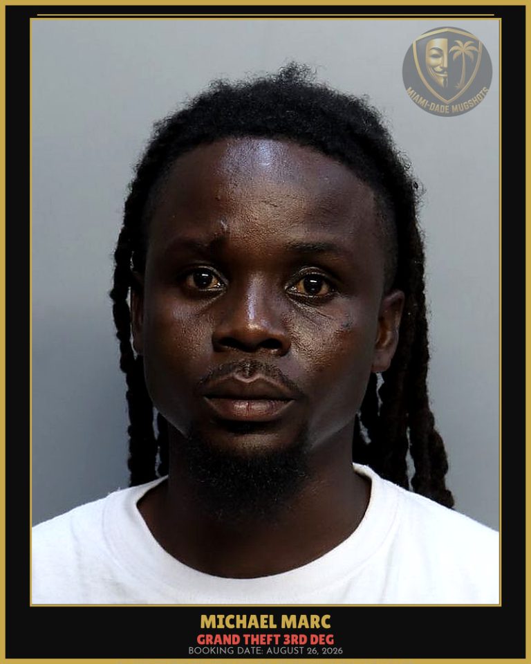 Marc Michael Arrested – GRAND THEFT 3RD DEG – Miami-Dade County (August 26, 2026)
