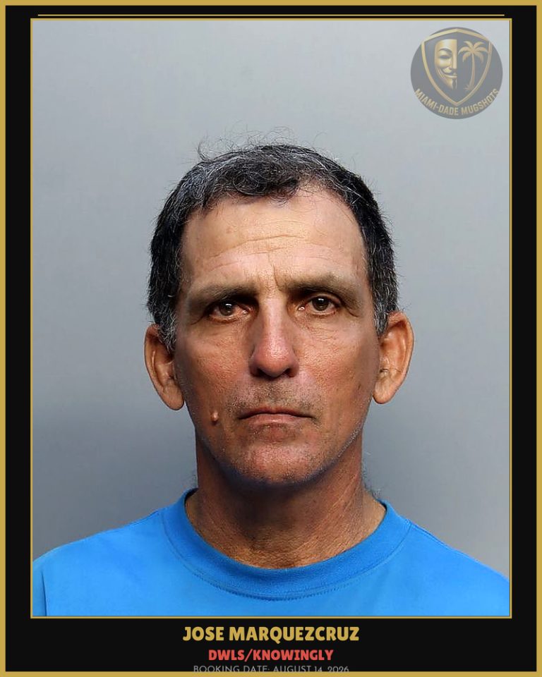 Marquezcruz Jose Antonio Arrested – DWLS/KNOWINGLY – Miami-Dade County (August 14, 2026)