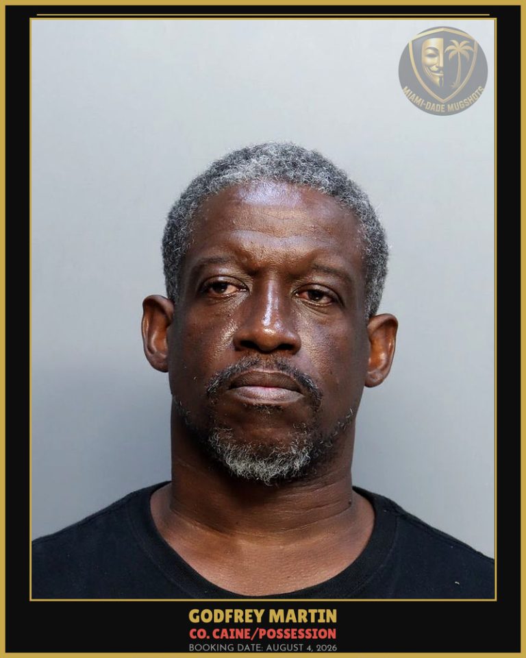 Martin Godfrey  Leon Arrested – Co. Caine/POSSESSION – Miami-Dade County (August 4, 2026)