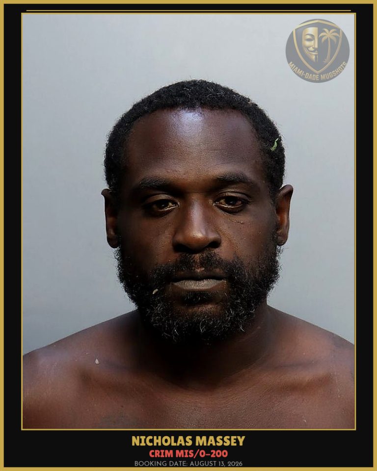 Massey Nicholas Marquis Arrested – CRIM MIS/0-200 – Miami-Dade County (August 13, 2026)
