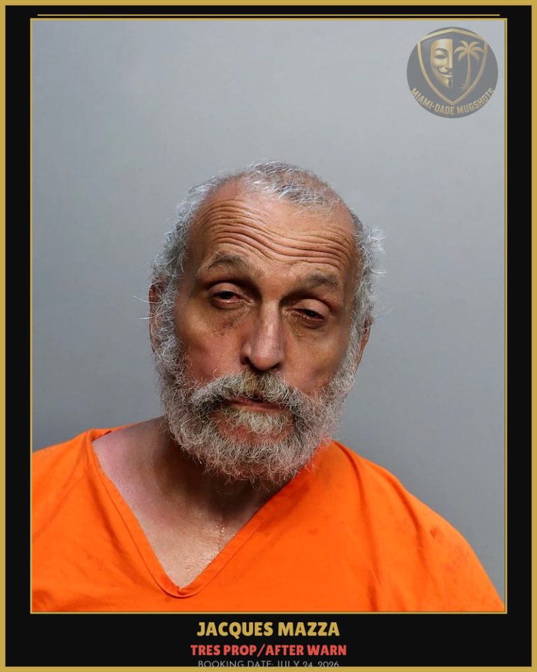 Mazza Jacques Arrested – TRES PROP/AFTER WARN – Miami-Dade County (July 24, 2026)