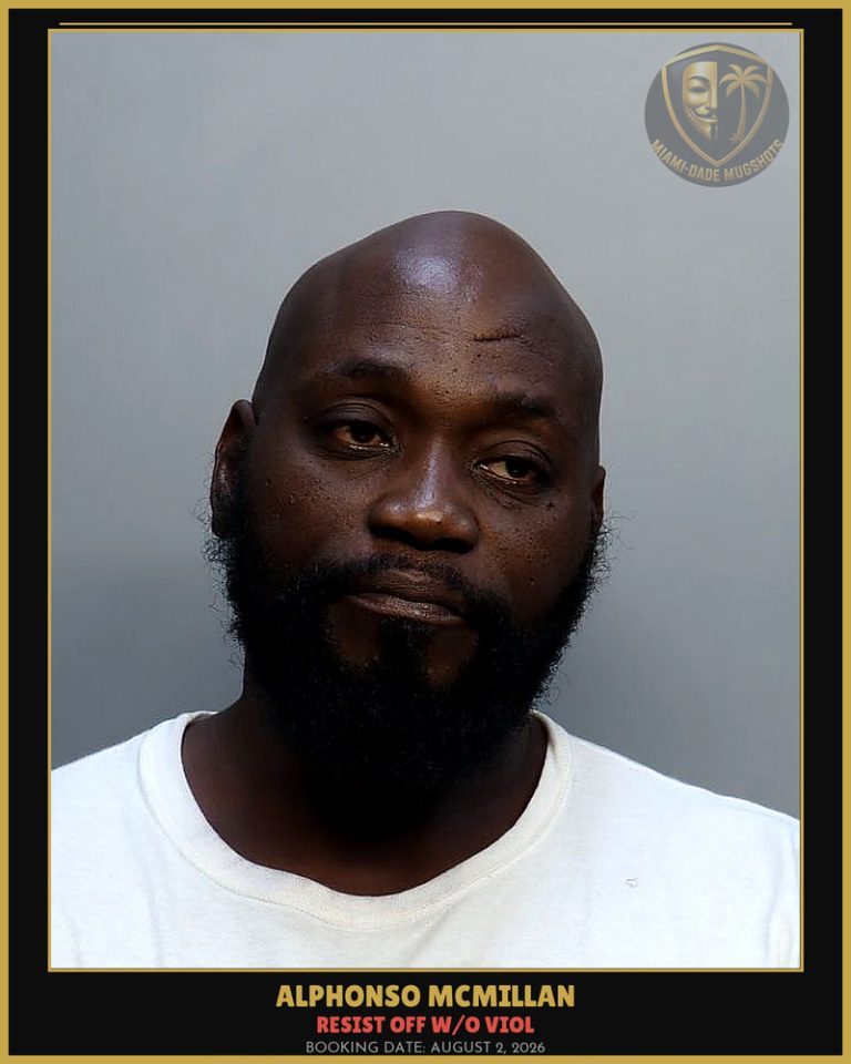 Mcmillan Alphonso Arrested – RESIST OFF W/O VIOL – Miami-Dade County (August 2, 2026)