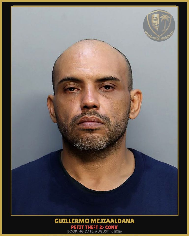 Mejiaaldana Guillermo Antonio Arrested – PETIT THEFT 2> CONV – Miami-Dade County (August 14, 2026)