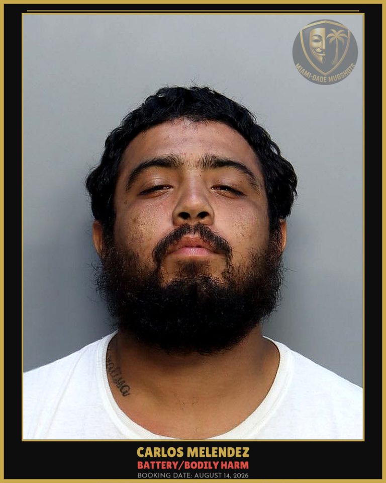 Melendez Carlos Valentin Arrested – BATTERY/BODILY HARM – Miami-Dade County (August 14, 2026)