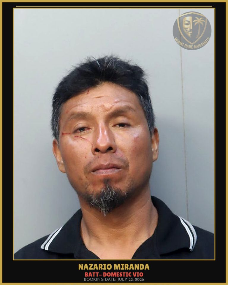 Miranda Nazario Arrested – BATT- DOMESTIC VIO – Miami-Dade County (July 22, 2026)