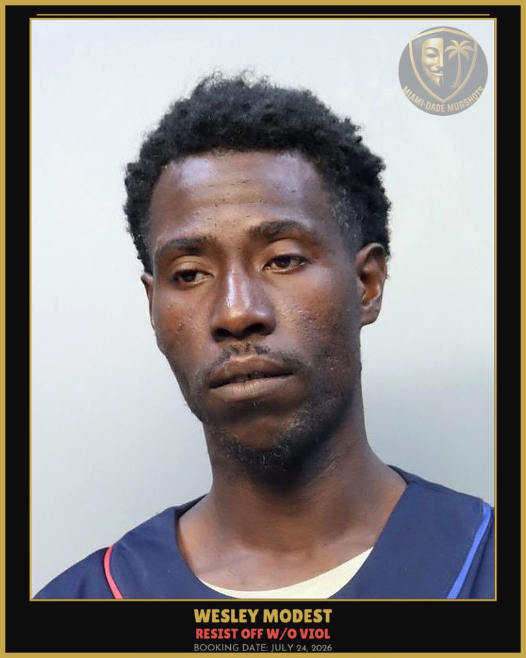 Modest Wesley Lex Arrested – RESIST OFF W/O VIOL – Miami-Dade County (July 24, 2026)