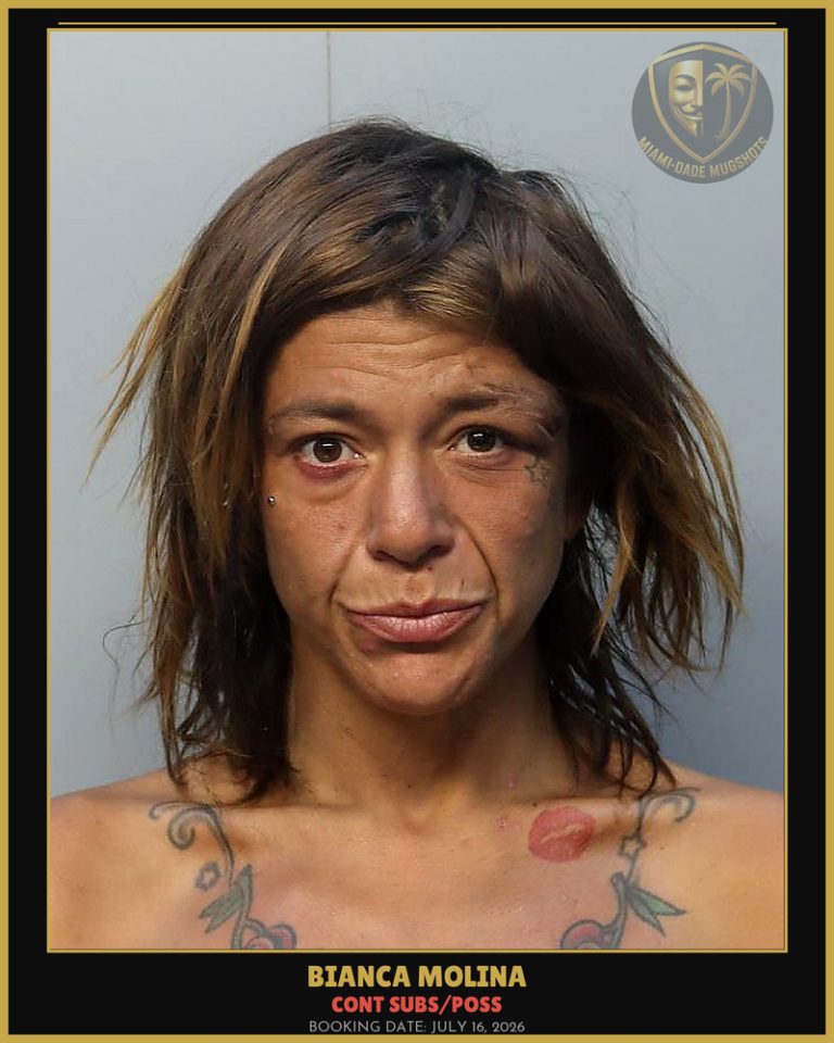 Molina Bianca Arrested – CONT SUBS/POSS – Miami-Dade County (July 16, 2026)