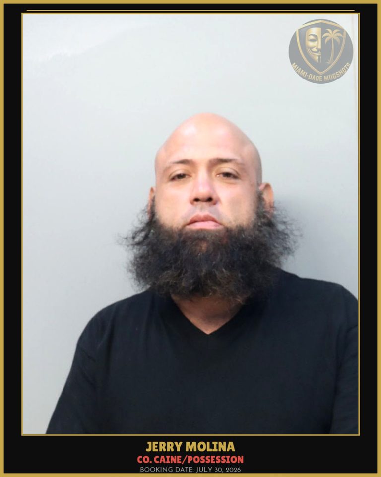 Molina Jerry Arrested – Co. Caine/POSSESSION – Miami-Dade County (July 30, 2026)