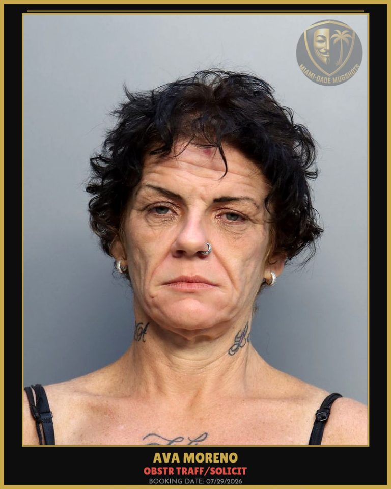 Moreno Ava Arrested – OBSTR TRAFF/SOLICIT – Miami-Dade County (July 29, 2026)