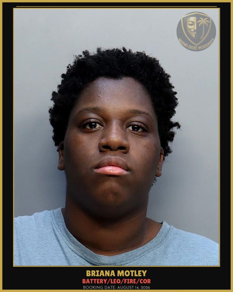 Motley Briana Arrested – BATTERY/LEO/FIRE/COR – Miami-Dade County (August 14, 2026)