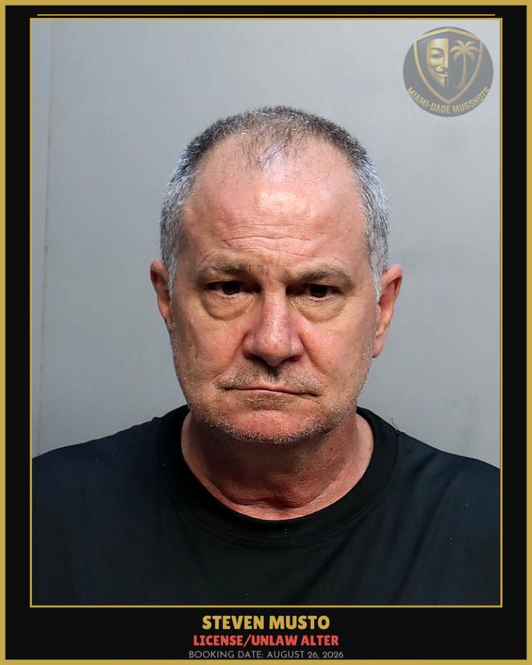Musto Steven  Anthony Arrested – LICENSE/UNLAW ALTER – Miami-Dade County (August 26, 2026)