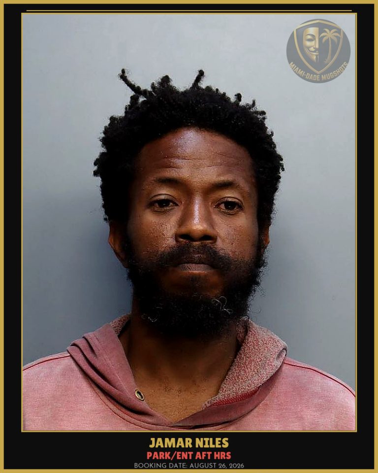 Niles Jamar  Ryan Arrested – PARK/ENT AFT HRS – Miami-Dade County (August 26, 2026)