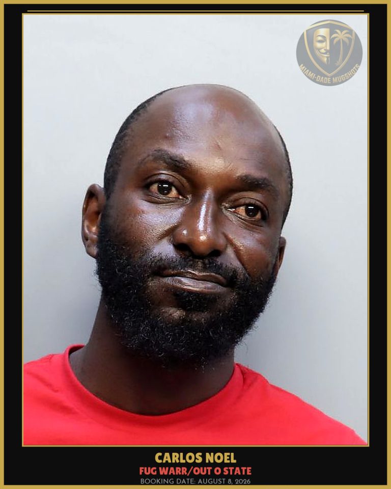 Noel Carlos  Franz Arrested – FUG WARR/OUT O STATE – Miami-Dade County (August 8, 2026)