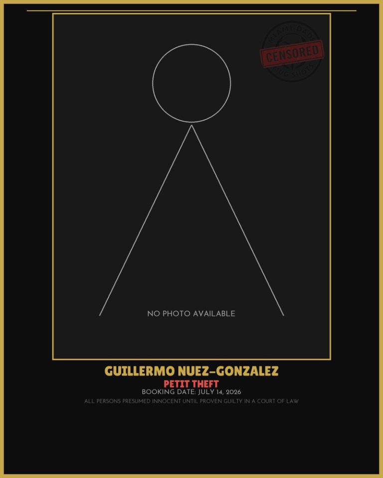 Nuez-Gonzalez Guillermo Arrested – PETIT THEFT – Miami-Dade County (July 14, 2026)