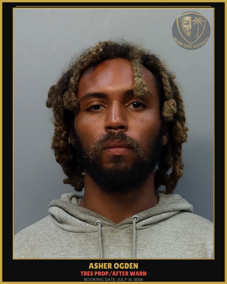 Ogden Asher Parker Arrested – TRES PROP/AFTER WARN – Miami-Dade County (July 21, 2026)