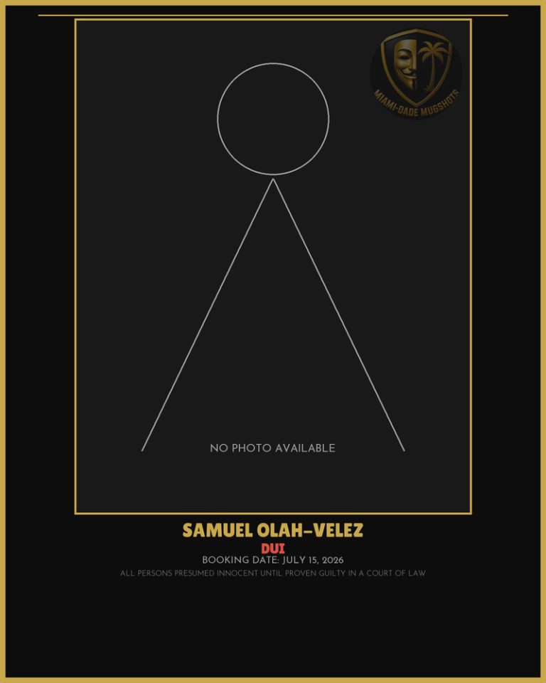 Olah-Velez Samuel Arrested – DUI – Miami-Dade County (July 15, 2026)
