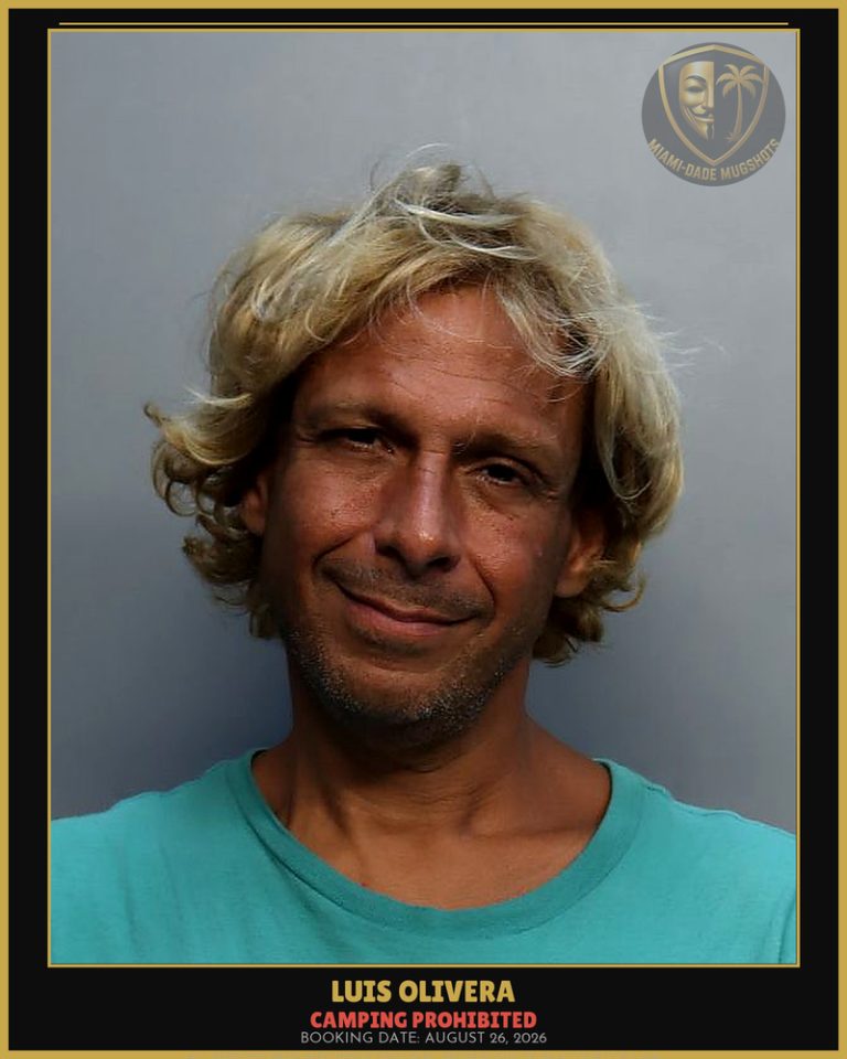 Olivera Luis  Domingo Arrested – CAMPING PROHIBITED – Miami-Dade County (August 26, 2026)