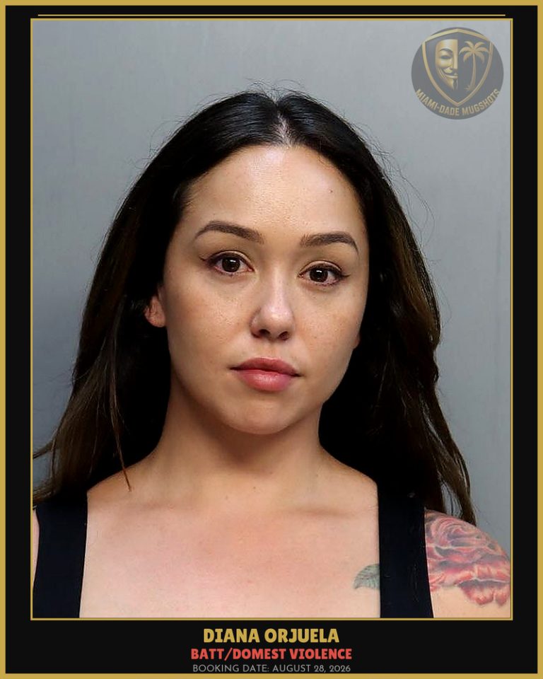 Orjuela Diana  Carolina Arrested – BATT/DOMEST VIOLENCE – Miami-Dade County (August 28, 2026)