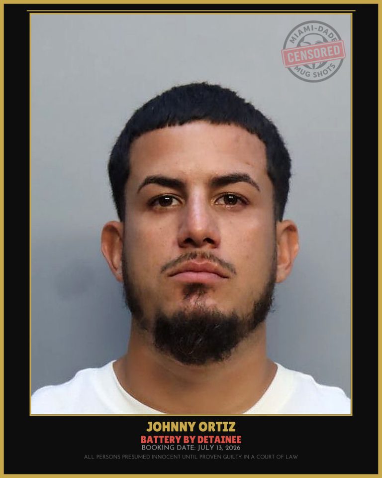 Ortiz Johnny Arrested – BATTERY BY DETAINEE – Miami-Dade County (July 13, 2026)
