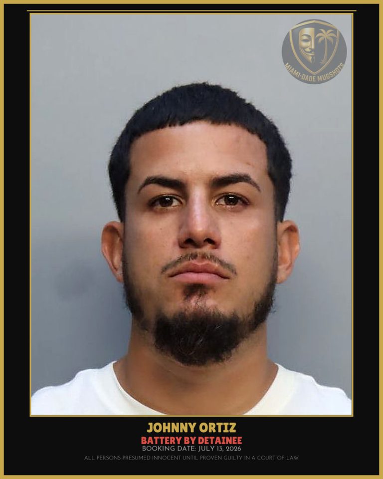 Ortiz Johnny Arrested – BATTERY BY DETAINEE – Miami-Dade County (July 13, 2026)