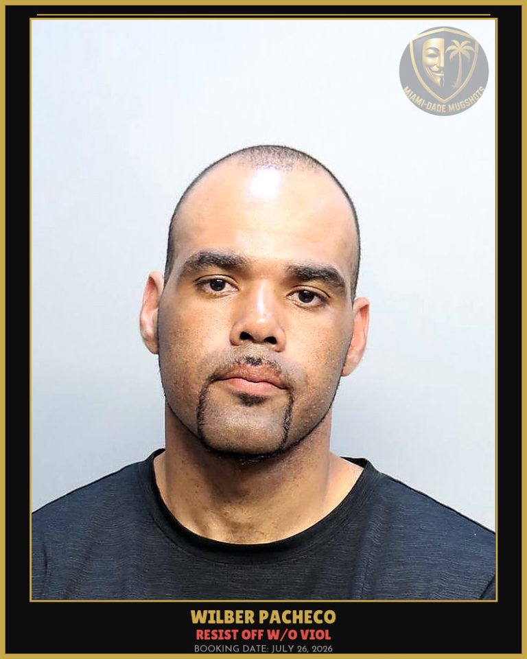 Pacheco Wilber Ramos Arrested – RESIST OFF W/O VIOL – Miami-Dade County (July 26, 2026)