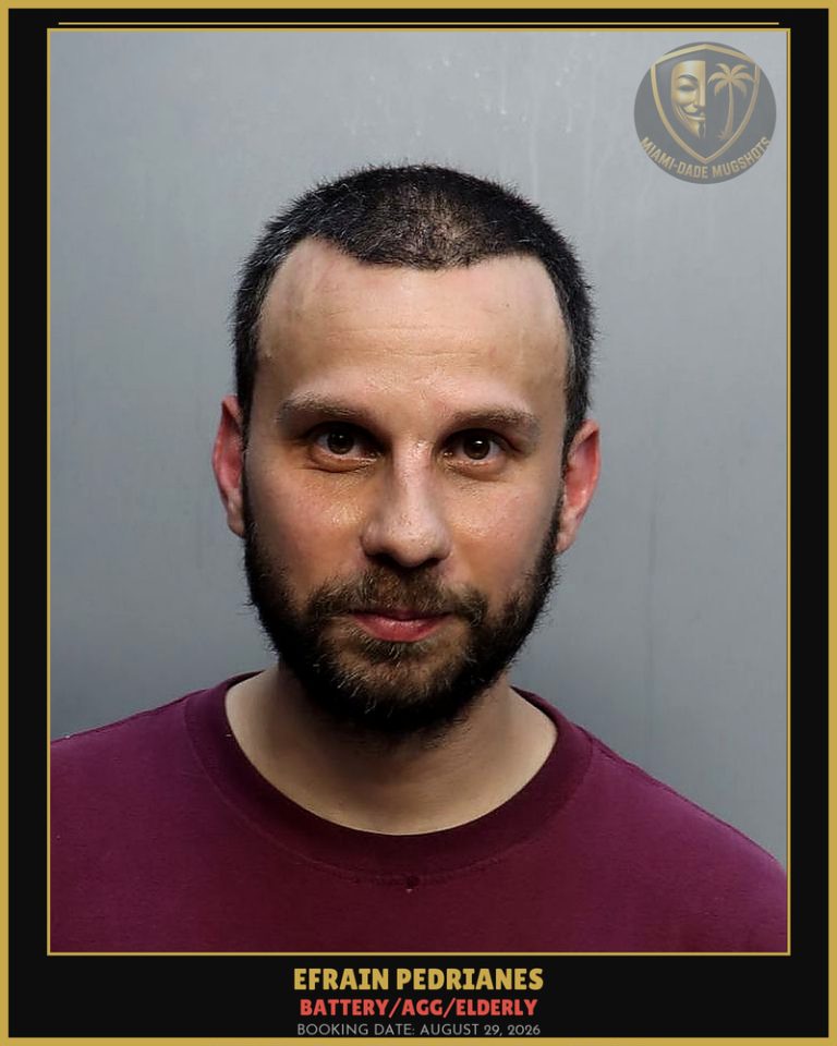 Pedrianes Efrain  Andres Arrested – BATTERY/AGG/ELDERLY – Miami-Dade County (August 29, 2026)