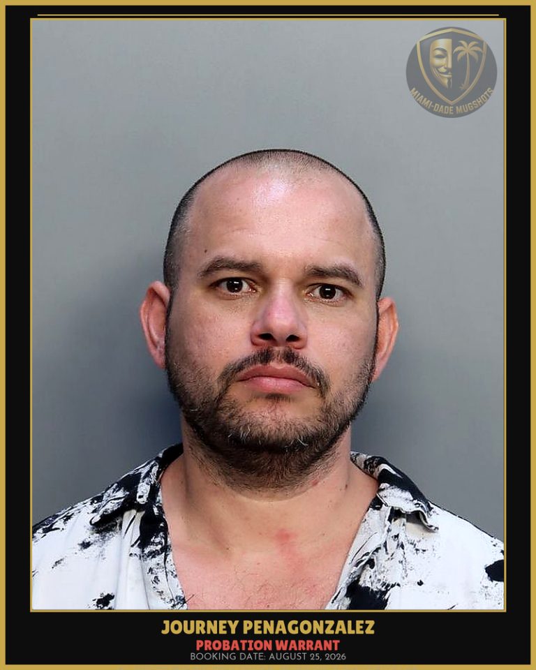 Penagonzalez Journey Arrested – PROBATION WARRANT – Miami-Dade County (August 25, 2026)