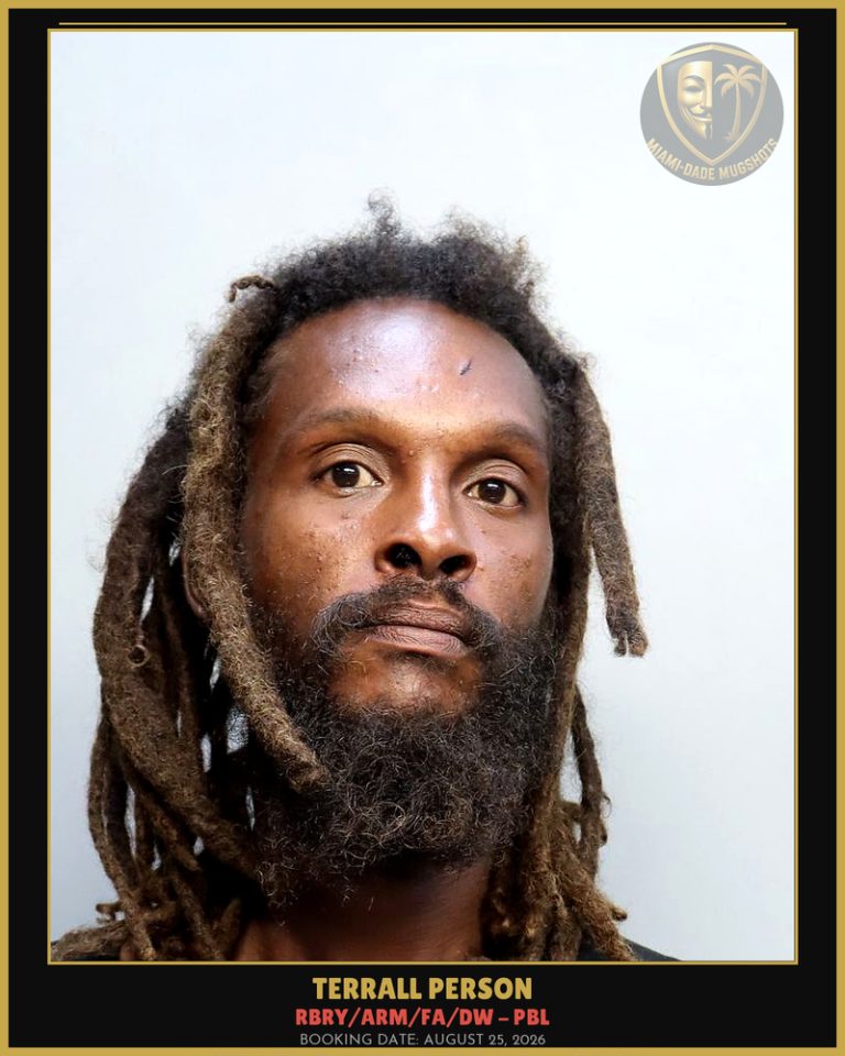Person Terrall  Lamont Arrested – RBRY/ARM/FA/DW – PBL – Miami-Dade County (August 25, 2026)