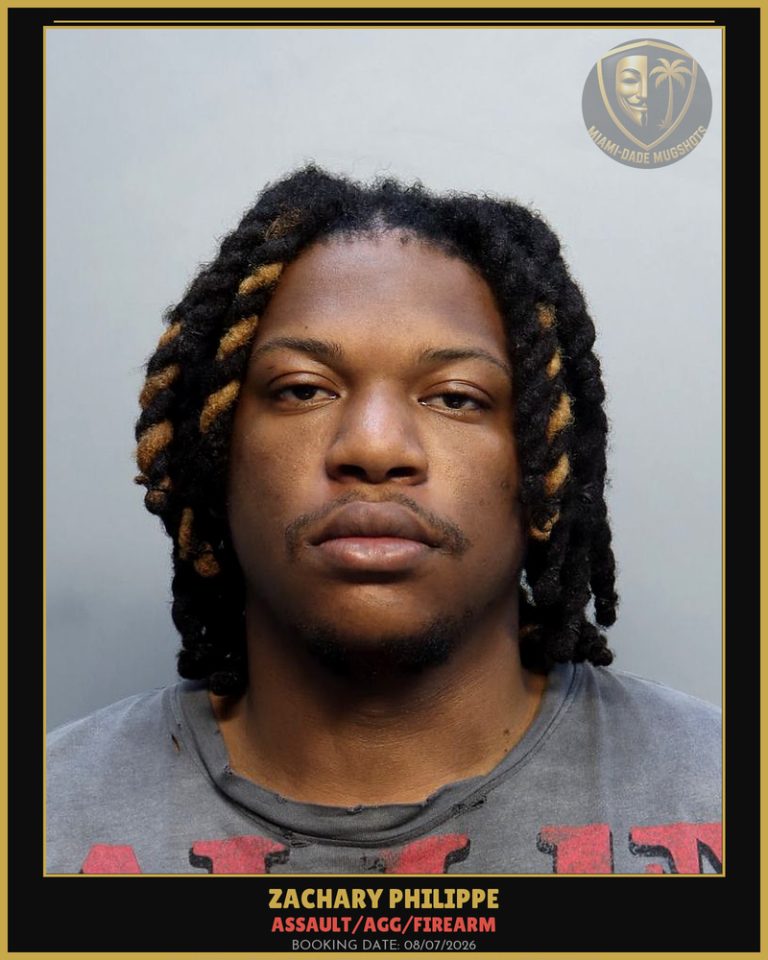 Philippe Zachary  Adonis Arrested – ASSAULT/AGG/FIREARM – Miami-Dade County (August 7, 2026)