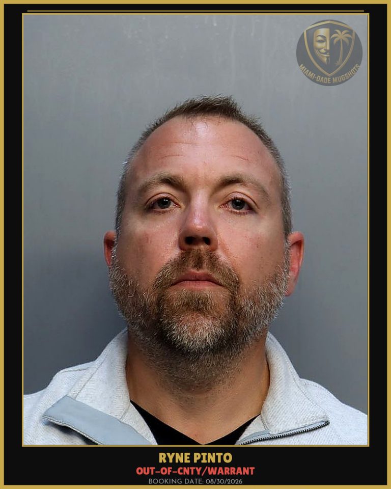 Pinto Ryne  Arthur Arrested – OUT-OF-CNTY/WARRANT – Miami-Dade County (Unknown)