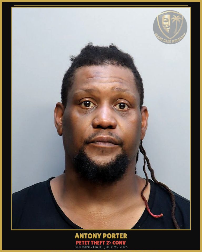 Porter Antony Swayne Arrested – PETIT THEFT 2> CONV – Miami-Dade County (July 23, 2026)