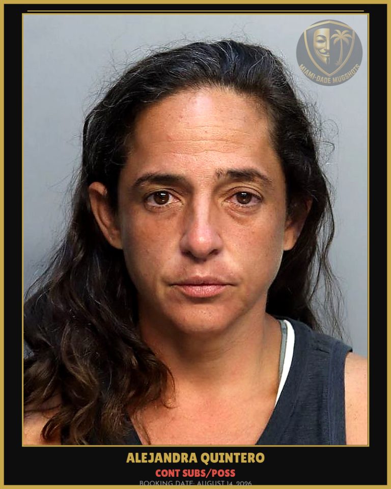 Quintero Alejandra  Michel Arrested – CONT SUBS/POSS – Miami-Dade County (August 14, 2026)