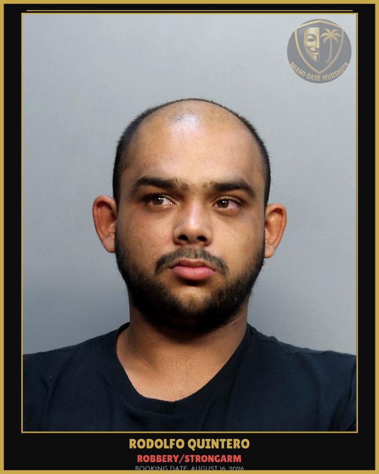 Quintero Rodolfo Arrested – ROBBERY/STRONGARM – Miami-Dade County (August 16, 2026)