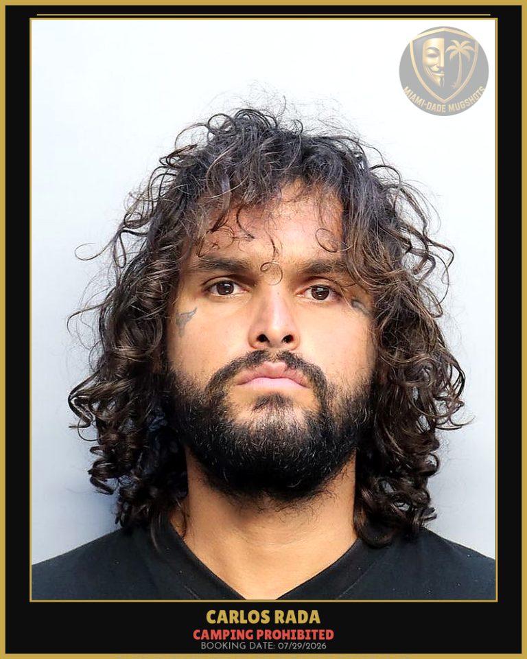 Rada Carlos  Junior Arrested – CAMPING PROHIBITED – Miami-Dade County (July 29, 2026)