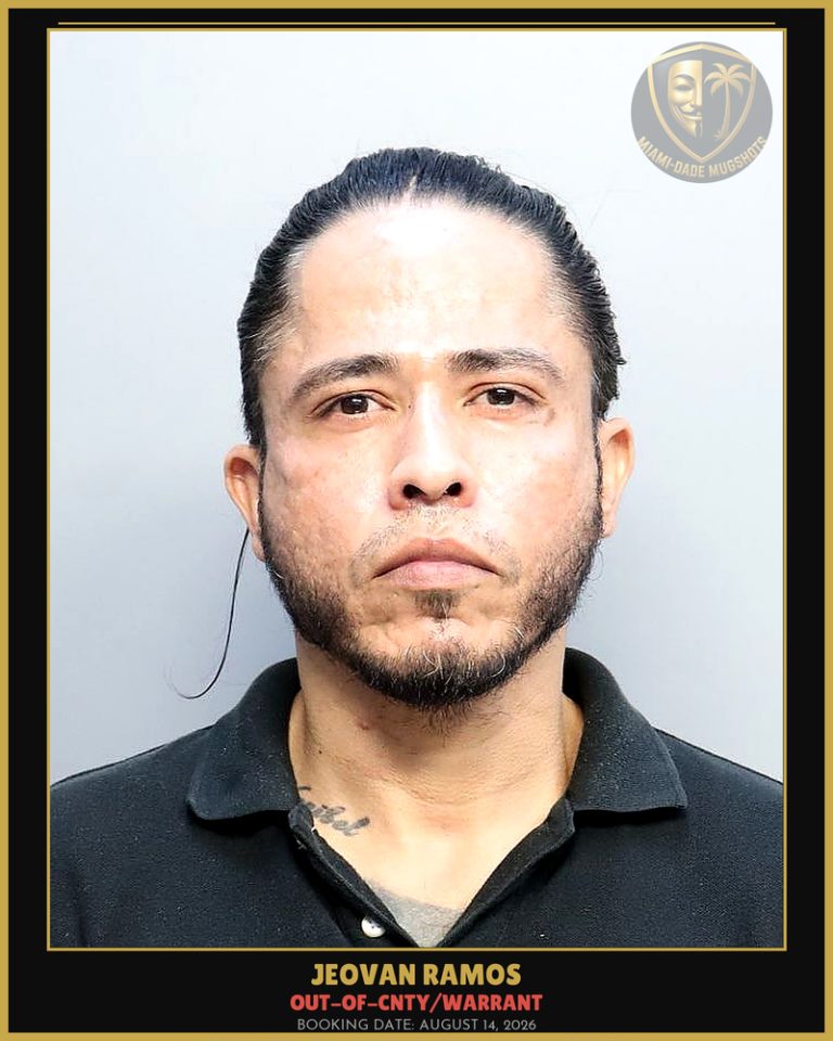 Ramos Jeovan Feliciano Arrested – OUT-OF-CNTY/WARRANT – Miami-Dade County (August 14, 2026)