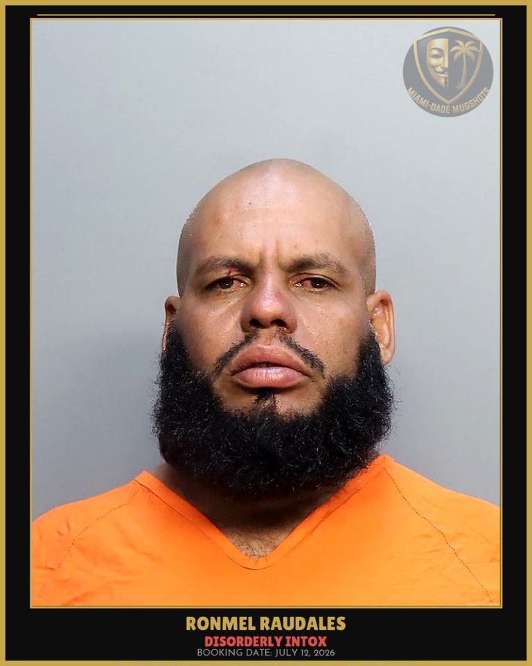 Raudales Ronmel Javier Arrested – DISORDERLY INTOX – Miami-Dade County (July 12, 2026)