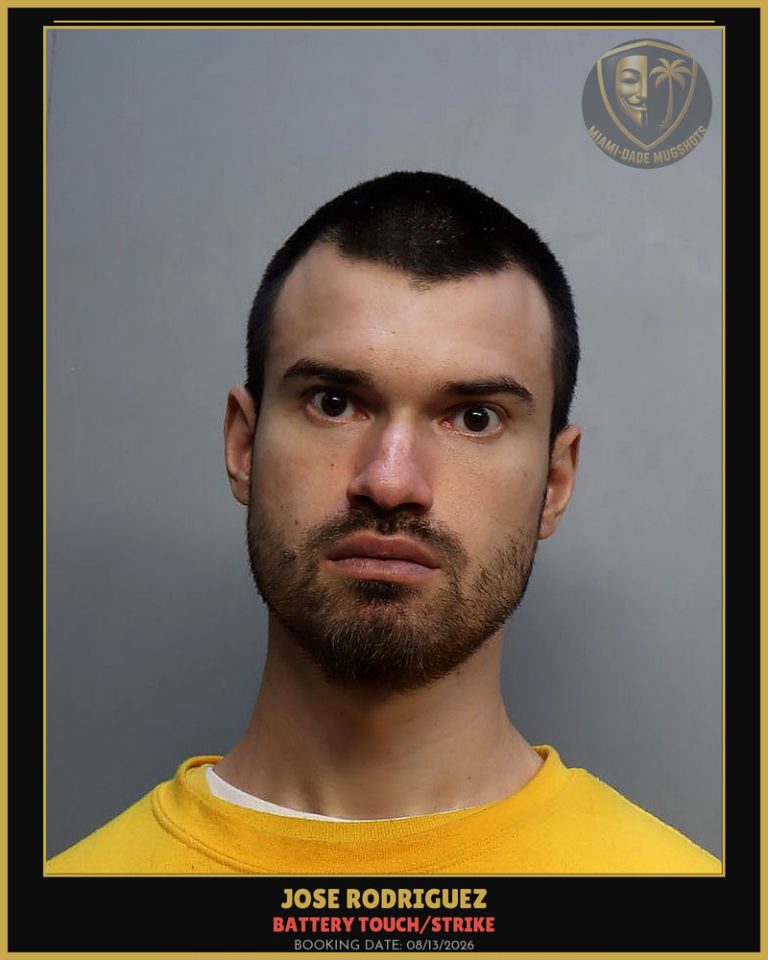 Rodriguez Jose Daniel Arrested – BATTERY TOUCH/STRIKE – Miami-Dade County (August 13, 2026)