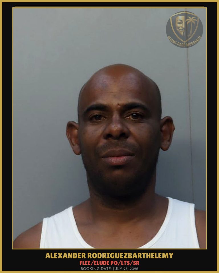 Rodriguezbarthelemy Alexander Arrested – FLEE/ELUDE PO/LTS/SR – Miami-Dade County (July 25, 2026)
