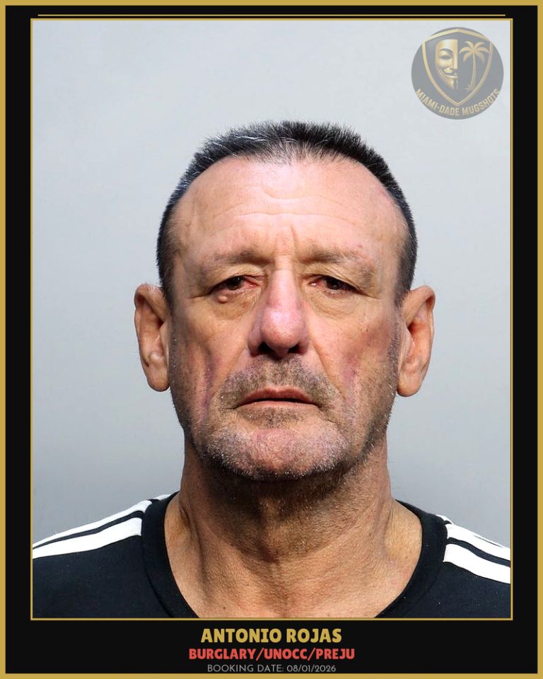 Rojas Antonio Arrested – BURGLARY/UNOCC/PREJU – Miami-Dade County (August 1, 2026)