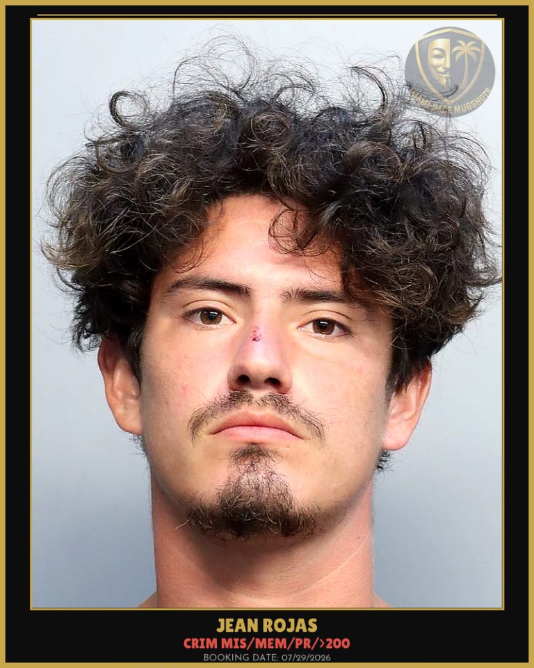 Rojas Jean  Carlo Arrested – CRIM MIS/MEM/PR/>200 – Miami-Dade County (July 29, 2026)