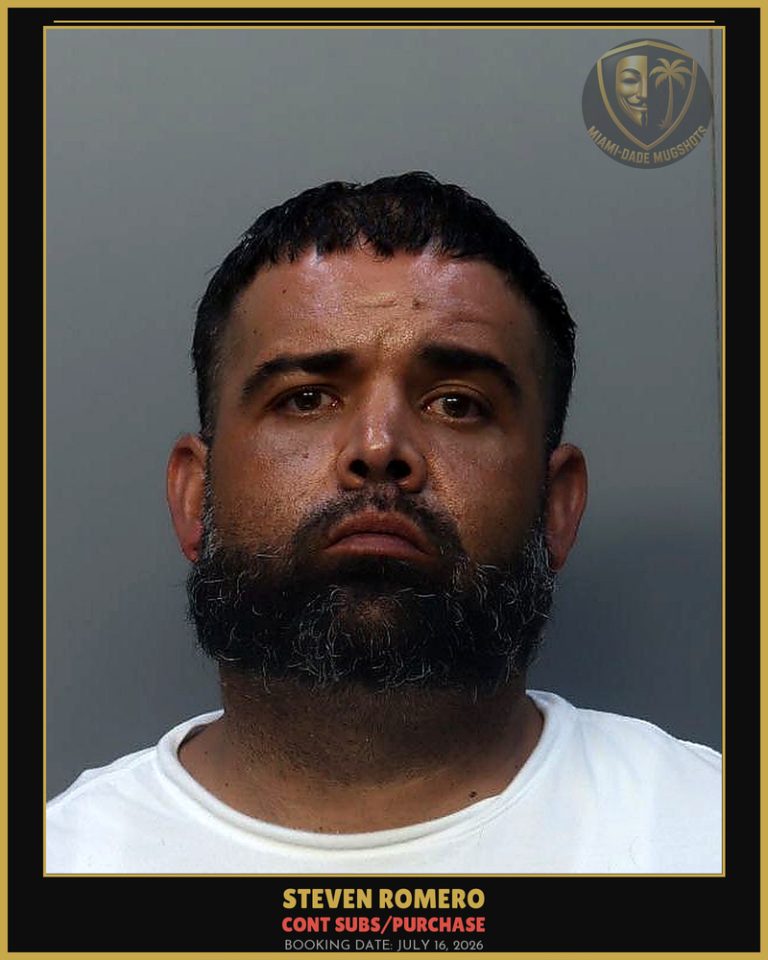 Romero Steven Arrested – CONT SUBS/PURCHASE – Miami-Dade County (July 16, 2026)