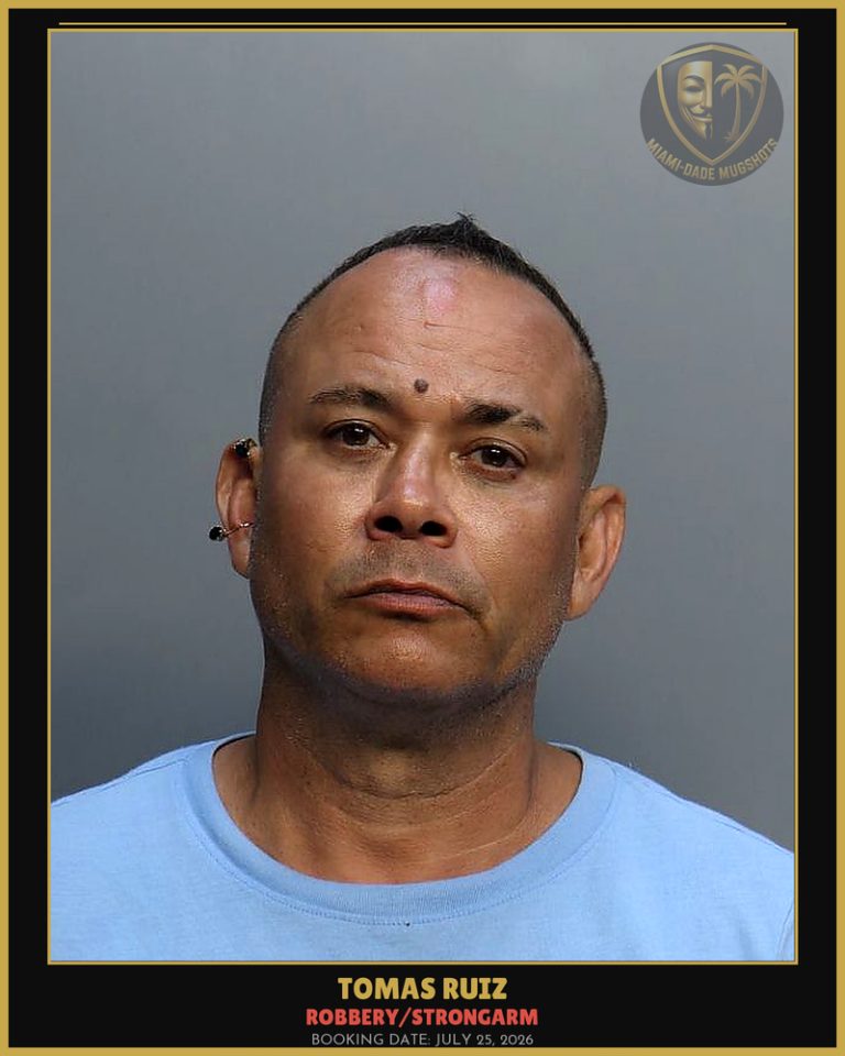 Ruiz Tomas Arrested – ROBBERY/STRONGARM – Miami-Dade County (July 25, 2026)