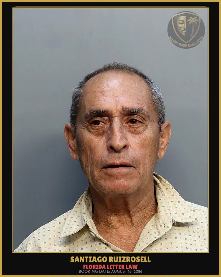 Ruizrosell Santiago Arrested – FLORIDA LITTER LAW – Miami-Dade County (August 18, 2026)