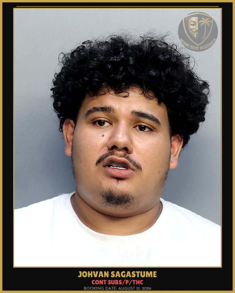 Johvan Sagastume Arrested – Miami-Dade County (August 21, 2026)