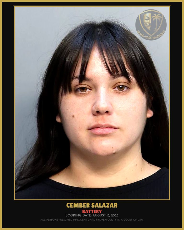 Salazar Cember Sierra Arrested – BATTERY – Miami-Dade County (August 13, 2026)