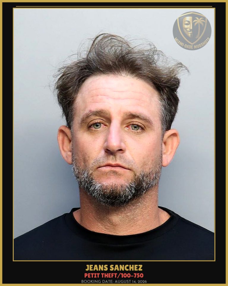 Sanchez Jeans Angel Arrested – PETIT THEFT/100-750 – Miami-Dade County (August 14, 2026)