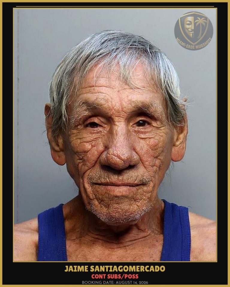 Santiagomercado Jaime Arrested – CONT SUBS/POSS – Miami-Dade County (August 14, 2026)