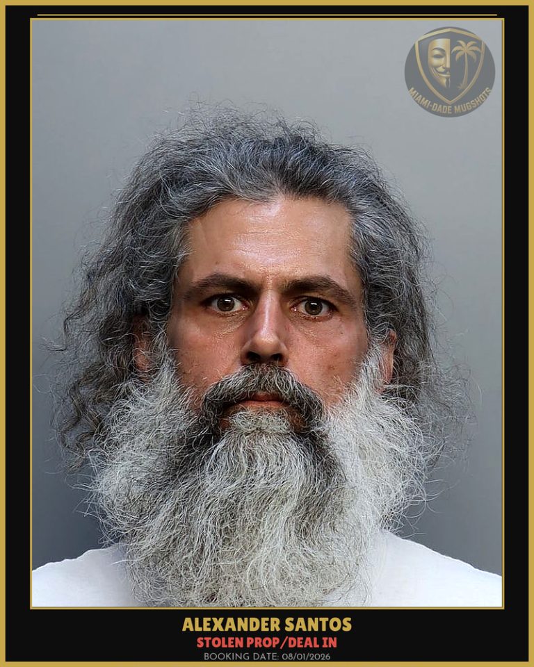 Santos Alexander  Vincent Arrested – STOLEN PROP/DEAL IN – Miami-Dade County (August 1, 2026)