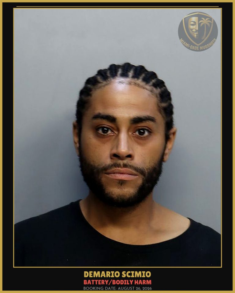 Scimio Demario Deshawn Arrested – BATTERY/BODILY HARM – Miami-Dade County (August 26, 2026)